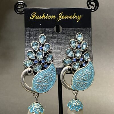 Blue Peacock Earrings